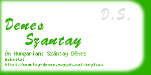 denes szantay business card